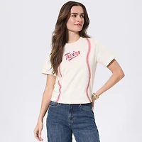T-shirt Terez Cream Minnesota Twins Sugar Swizzle Baseball Stitch pour femmes