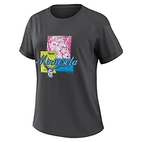 Women's WEAR by Erin Andrews Charcoal Minnesota Twins Domestic Box Color Boyfriend T-Shirt