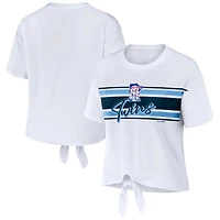 WEAR by Erin Andrews - T-shirt blanc à nouer sur le devant Minnesota Twins pour femmes