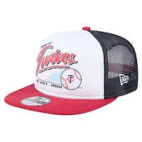 Youth New Era  White Minnesota Twins Retro 9FIFTY Snapback Hat