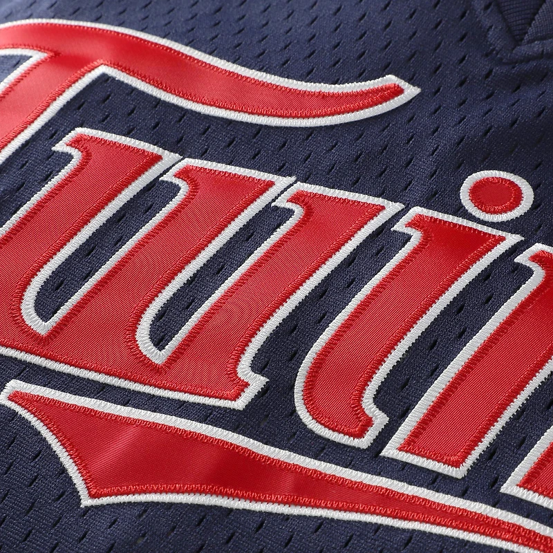 Maillot d'entraînement au bâton en maille pour jeunes Mitchell & Ness David Ortiz, marine, Minnesota Twins, collection Cooperstown