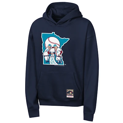 Youth Mitchell & Ness Navy Minnesota Twins Retro Logo Hoodie