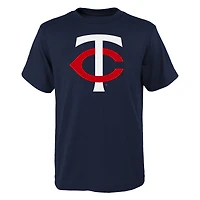 T-shirt bleu marine pour jeunes avec le logo principal des Minnesota Twins