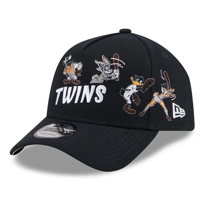 Youth New Era Navy Minnesota Twins Looney Tunes A-Frame 9FORTY Adjustable Hat