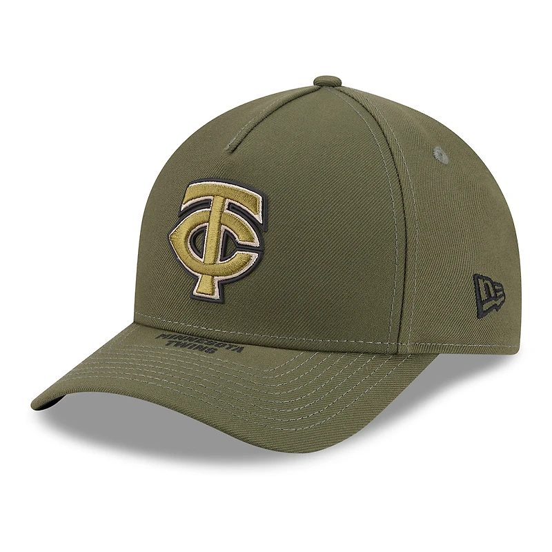 Youth New Era Olive Minnesota Twins 2026 Armed Forces Day 9FORTY M-Crown Adjustable Hat