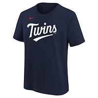 T-shirt avec nom et numéro pour jeunes Nike Edouard Julien, bleu marine, Minnesota Twins