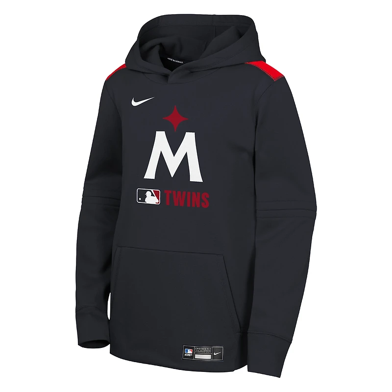 Sweat à capuche Nike bleu marine Minnesota Twins Authentic Collection Performance pour jeunes