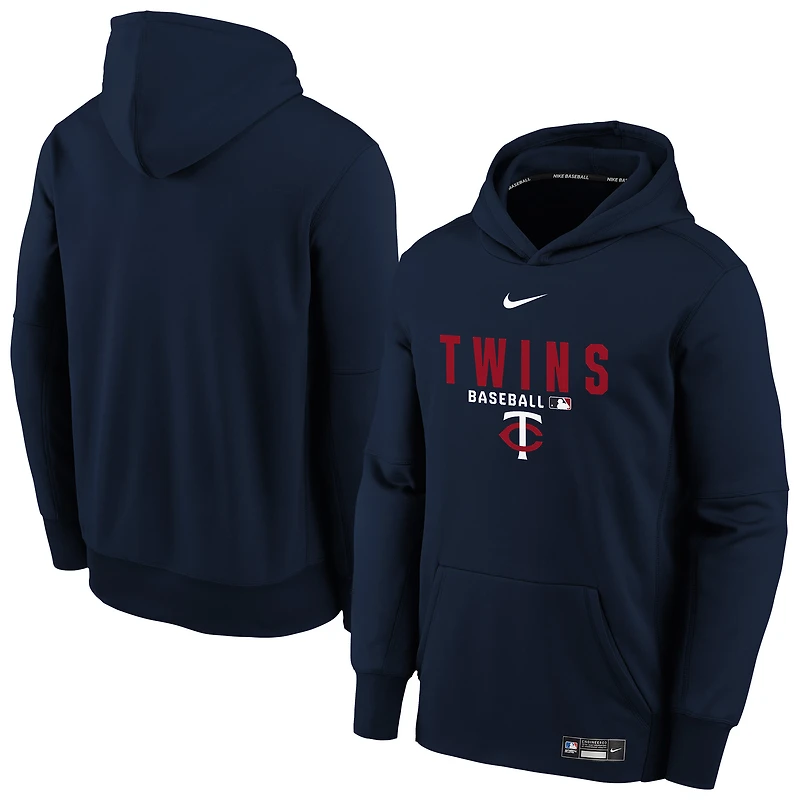 Sweat à capuche Nike Therma-FIT bleu marine Minnesota Twins Authentic Collection pour jeunes
