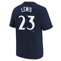 T-shirt Nike Royce Lewis bleu marine pour jeune, Minnesota Twins Fuse City Connect, nom et numéro