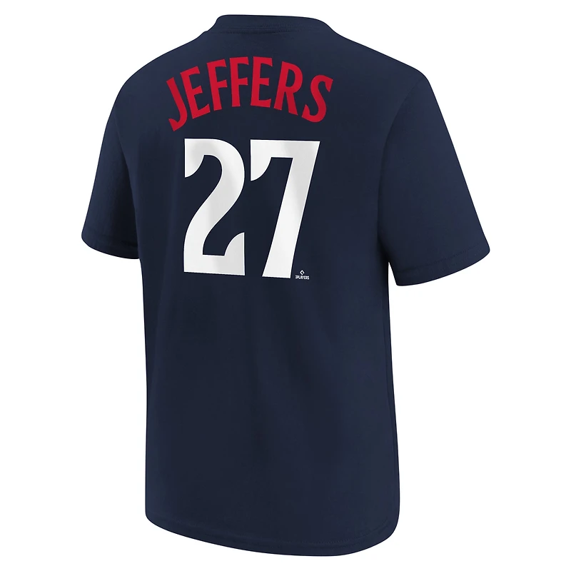 T-shirt avec nom et numéro Nike Ryan Jeffers pour jeunes Minnesota Twins, bleu marine
