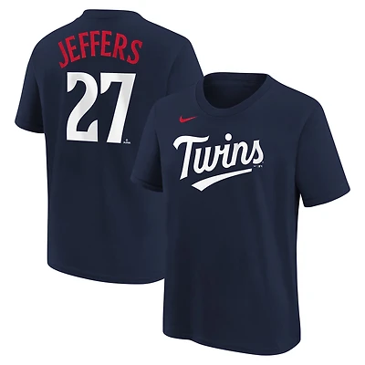 T-shirt avec nom et numéro Nike Ryan Jeffers pour jeunes Minnesota Twins, bleu marine