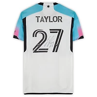 Maillot adidas blanc dédicacé par DJ Taylor du Minnesota United FC n° 27, utilisé lors de la saison 2024 de la MLS - Taille M
