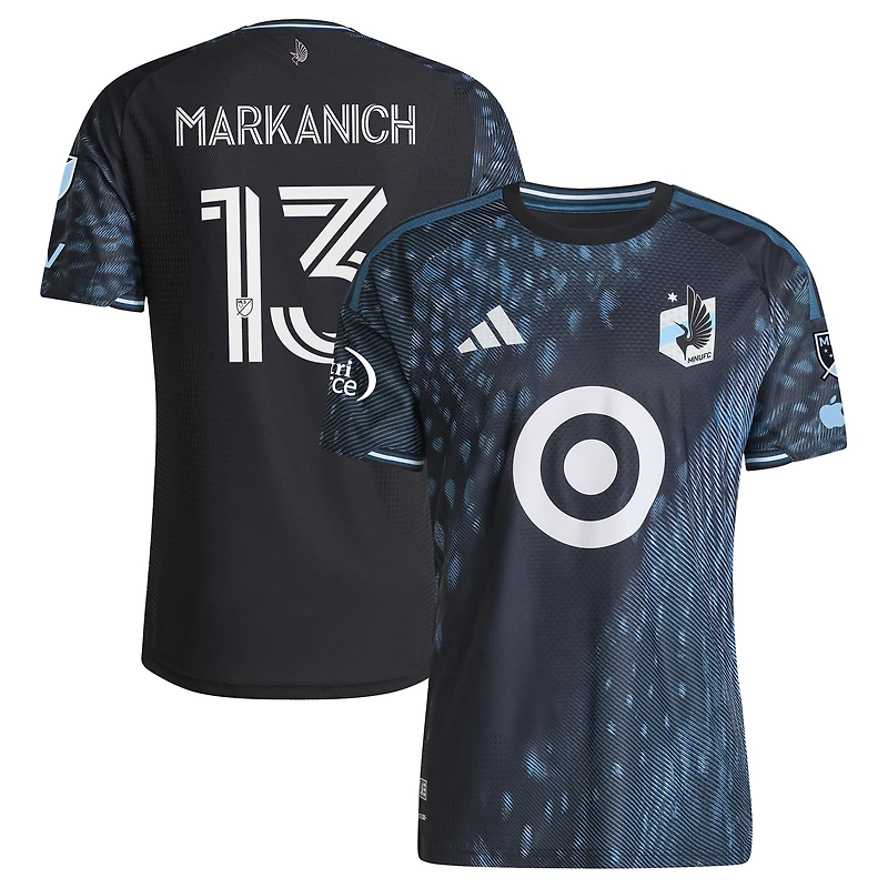 Maillot authentique adidas Anthony Markanich Minnesota United FC 2026 The Decade Kit pour homme, avec patch sur le terrain