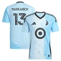 Maillot adidas Anthony Markanich pour homme, réplique du Minnesota United FC 2025 CONVERGENCE, bleu