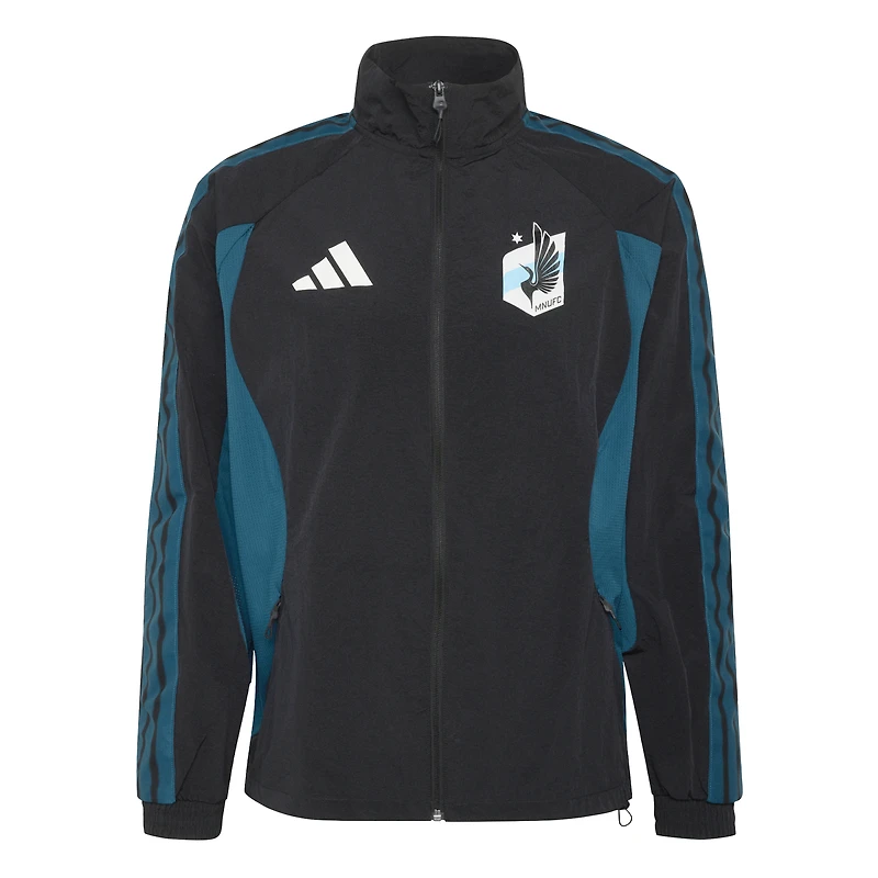 Veste raglan zippée adidas Minnesota United FC 2026 Anthem noire pour homme