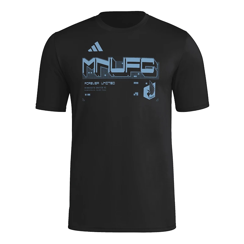 T-shirt d'avant-match adidas noir Minnesota United FC AEROREADY pour homme
