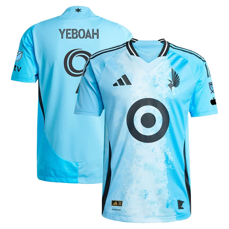 Maillot de joueur authentique adidas Kelvin Yeboah bleu Minnesota United FC 2025 CONVERGENCE pour homme