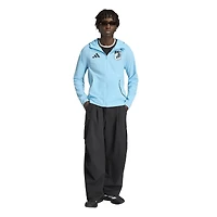Coupe-vent à capuche zippé adidas Minnesota United FC Tiro Travel bleu clair pour homme
