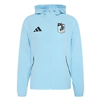 Men's adidas  Light Blue Minnesota United FC Tiro Travel Full-Zip Hooded Windbreaker