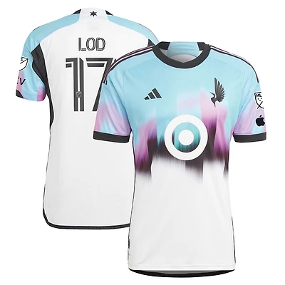 adidas Robin Lod Blanc Minnesota United FC 2023 The Northern Lights Kit Authentique Maillot