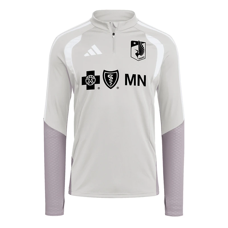 Men's adidas Silver Minnesota United FC 2026 Tiro Competition Quarter-Zip Training Top