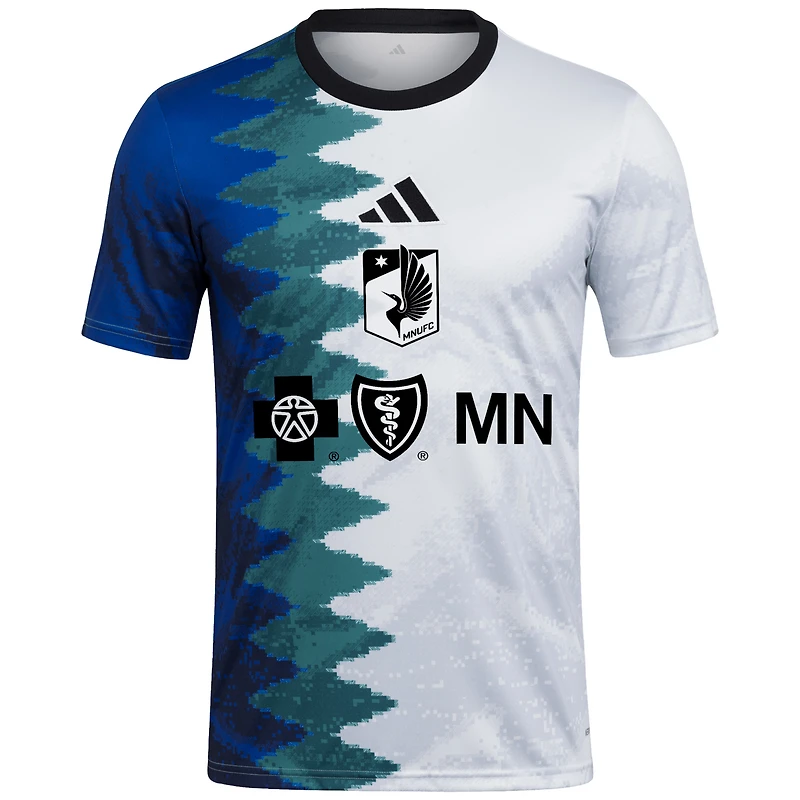 Haut d'avant-match adidas blanc Minnesota United FC 2025 Gaming AEROREADY pour homme