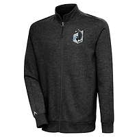 Men's Antigua Heather Black Minnesota United FC Logo Action Full-Zip Jacket