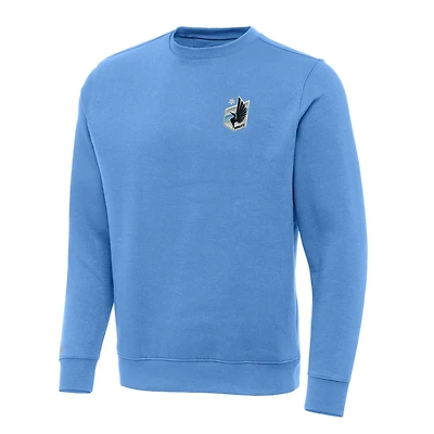 Men's Antigua Light Blue Minnesota United FC  Victory Pullover Sweatshirt