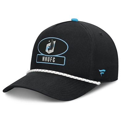 Men's Fanatics Black Minnesota United FC Two-Seam Rope A-Frame Adjustable Hat