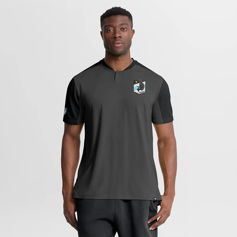 Maillot Henley Fanatics Charcoal pour homme, attaquant du Minnesota United FC