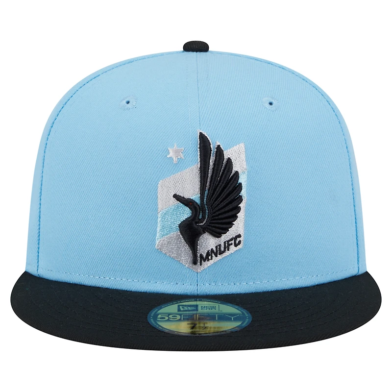 Casquette ajustée 59FIFTY Kickoff 2025 bleu clair pour homme de New Era Minnesota United FC