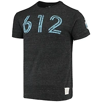 Men's Original Retro Brand Heathered Black Minnesota United FC Area Code Tri-Blend T-Shirt