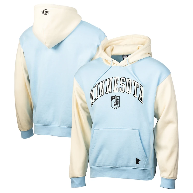 Men's Sport Design Sweden  Light Blue/Cream Minnesota United FC 2025 Jersey Hook Relaxed Pullover Hoodie