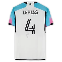 Maillot adidas blanc dédicacé par Miguel Tapias du Minnesota United FC, numéro 4, utilisé lors du match de la saison 2024 de la MLS - Taille M