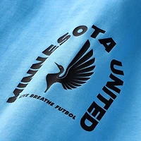 T-shirt unisexe Live Breathe Futbol bleu clair Minnesota United FC Tunnel