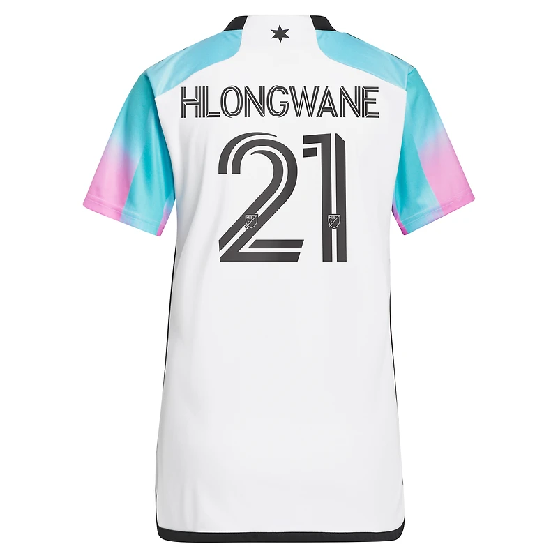 Women's adidas Bongokuhle Hlongwane White Minnesota United FC 2023 The Northern Lights Kit Replica Jersey
