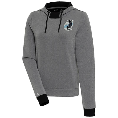 Sweat à capuche tri-blend noir pour femme du Minnesota United FC Axe Bunker