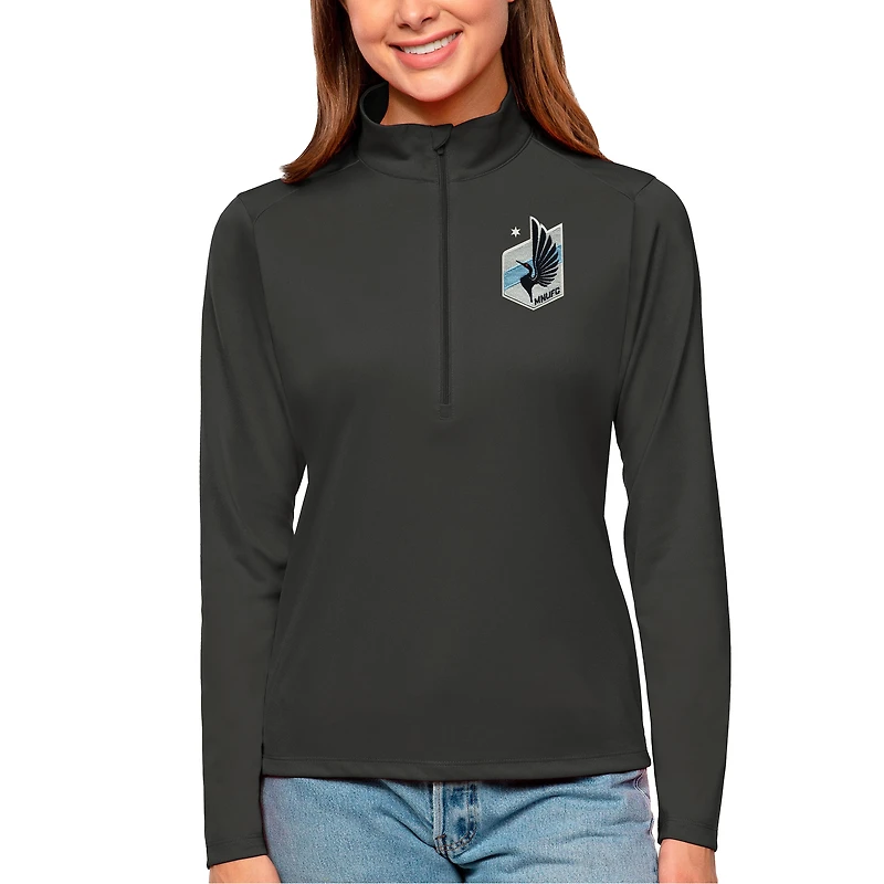 Pull-over à fermeture éclair quart de tour pour femme, couleur anthracite, hommage au Minnesota United FC