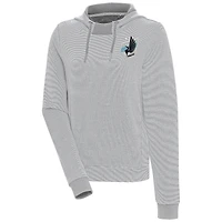 Women's Antigua  Gray Minnesota United FC Axe Bunker Tri-Blend Pullover Hoodie