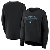 Women's Fanatics Black Minnesota United FC Oversized Captain Arm Band Pullover Sweatshirt