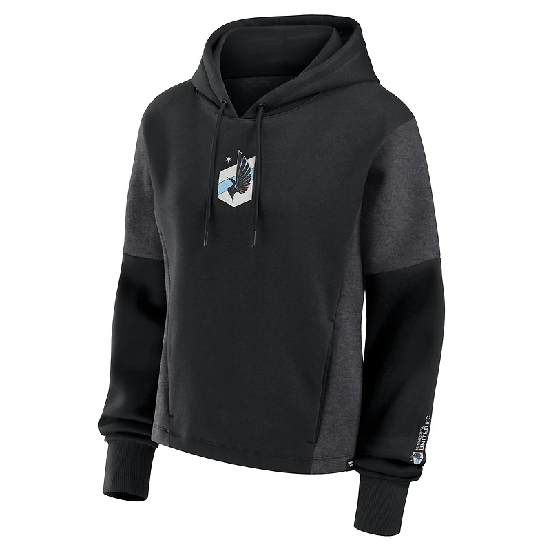 Women's Fanatics Black Minnesota United FC Oversized Legacy Goalkeeper Pullover Hoodie