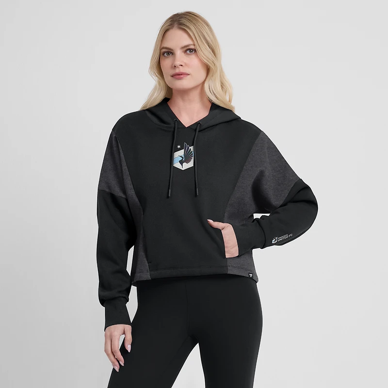 Women's Fanatics Black Minnesota United FC Oversized Legacy Goalkeeper Pullover Hoodie