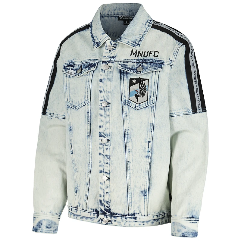Veste boutonnée en denim Minnesota United FC The Wild Collective pour femme, bleu
