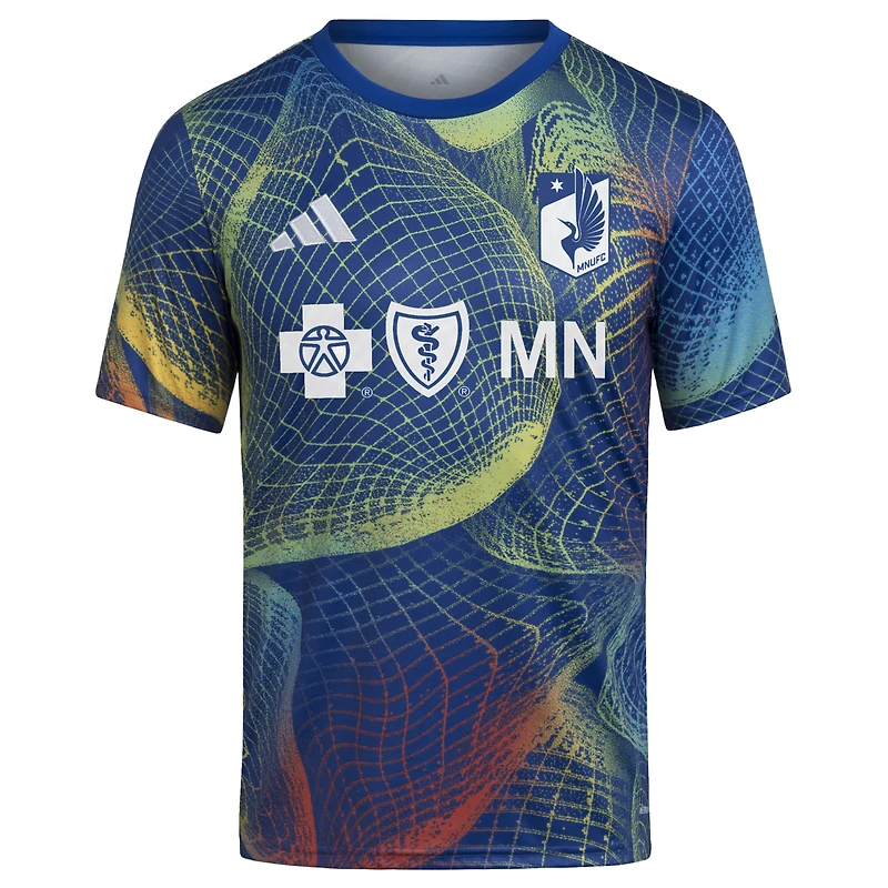 Haut d'avant-match adidas bleu Minnesota United FC 2025 We Play AEROREADY pour jeune