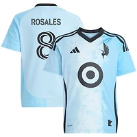 Maillot de joueur réplique adidas Joseph Rosales bleu Minnesota United FC 2025 CONVERGENCE pour jeune