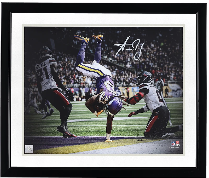 Aaron Jones Minnesota Vikings Autographed 16" x 20" Touchdown Flip Spotlight Photograph