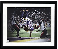 Aaron Jones Minnesota Vikings Autographed 16" x 20" Touchdown Flip Spotlight Photograph