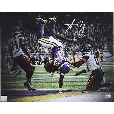 Aaron Jones Minnesota Vikings Autographed 16" x 20" Touchdown Flip Spotlight Photograph