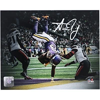 Photo dédicacée 8" x 10" d'Aaron Jones, joueur des Vikings du Minnesota, lors d'un touchdown.
