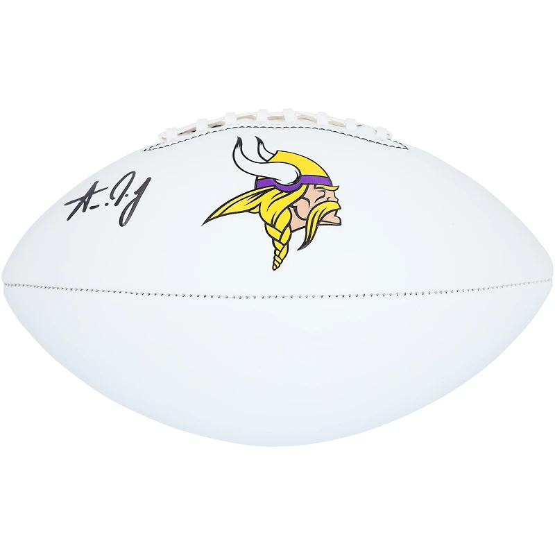 Ballon de football blanc Franklin autographié par Aaron Jones des Minnesota Vikings